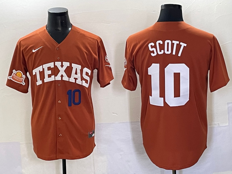 Men Texas Longhorns #10 Scott brown Nike joint Name NCAA 2025 Jersey style 32